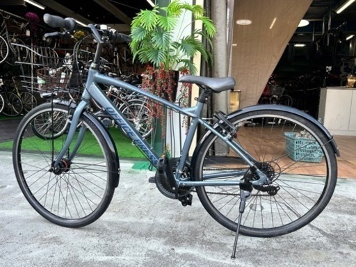 No.52オフィスプレス スポーツ OFFICE PRESS SPORTS 700C 460mm 外装21段変速 アルミフレーム オートライト整備済み中古現状クロスバイク