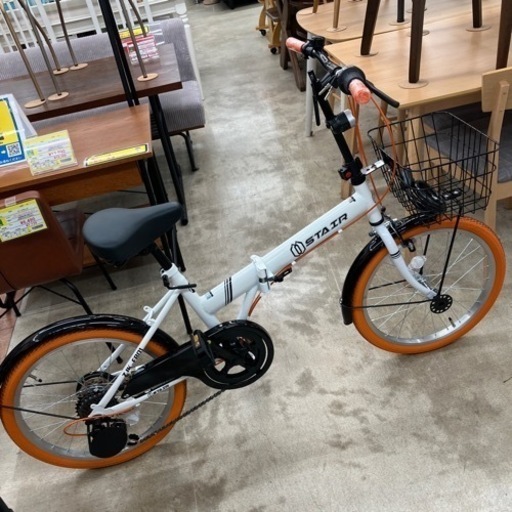 未使用STAIR 20インチ 折り畳み自転車 シマノ6段変速ギア LEDライト 鍵付995