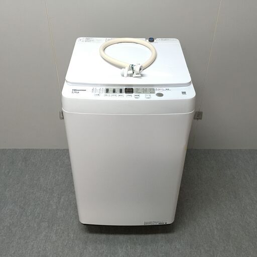 J6H1941 Hisense ハイセンス 全自動 洗濯機 HW-T55H 2023年 5.5kg 風乾燥 ホワイト 白 高年式 単身1人暮らし 学生 槽洗浄