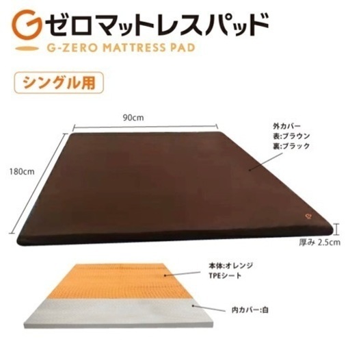 【１回のみ使用】【5.5万円】家具 寝具 Gゼロマットレスパッド　マットレス