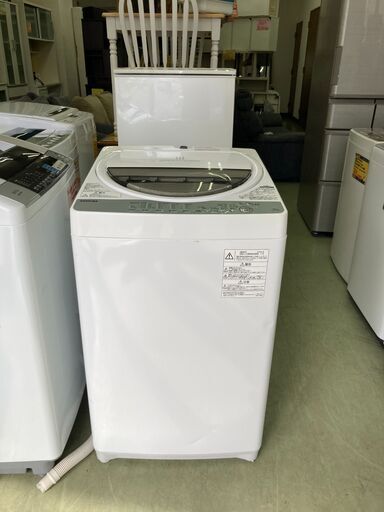 【リサイクルショップ　ピカソ　小松原】★分解洗浄済み★ 東芝 TOSHIBA 6kg 風乾燥機能付 全自動洗濯機 2018年製 AW-6G6★7410★