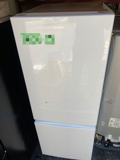 ☆中古￥9,800！IRIS OHYAMA　156㍑2ドア冷蔵庫　家電　2019年製　AF156-WE型　幅48㎝ｘ奥行60㎝ｘ高さ127㎝　【BF132】