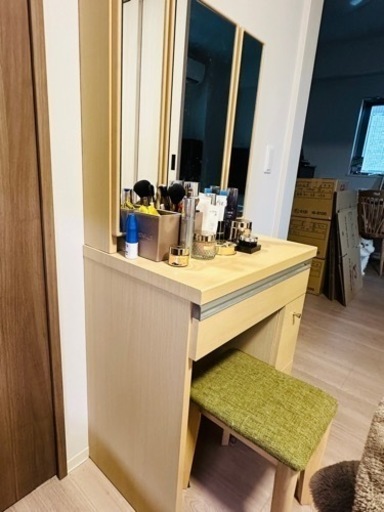 愛知県 ドレッサー 姿見 三面鏡 鏡台 木製 化粧台 ミラーチェスト 和家具 鏡台 ドレッサー レトロ 昭和 三面鏡 昭和レトロ 愛知県 ドレッサー