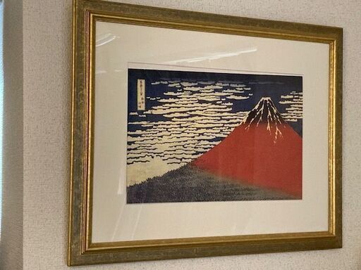 富岳三十六景　凱風快晴(赤不二)　特注額付き