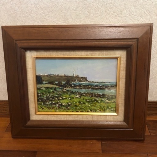 油絵 絵画 髙橋一善「銚子 灯台」