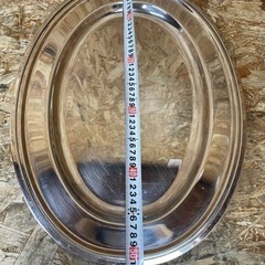 s6458) ステンレス製 オーバルプレート 5枚 大皿 平皿 バイキング ビュッフェ レストラン 飲食店用 中古品 