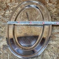 s6458) ステンレス製 オーバルプレート 5枚 大皿 平皿 バイキング ビュッフェ レストラン 飲食店用 中古品 