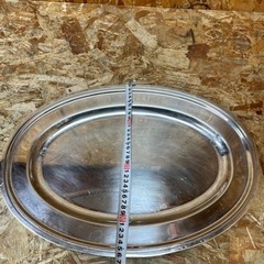  (s6459) ステンレス製 バイキング ビュッフェ レストラン 飲食店 小判皿 5枚 中古品 