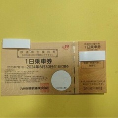 JR九州  1日乗車券 鉄道株主優待券