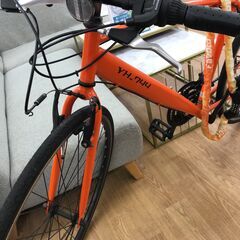 ★ジモティ割あり★  クロスバイク   オレンジ   鍵付き  クリーニング済み KJ5424							