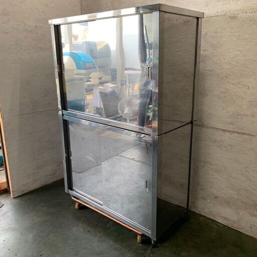 ステンレス食器庫 スライド扉 収納棚 食器棚 大型 業務用 店舗用品 厨房用品 N0167