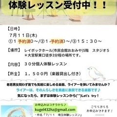 【２０２４年7月11日(木)】大宮駅近く！竪琴ライアー体験レッス...