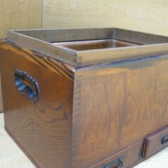 長火鉢　美品　火箸・灰ならし。猫板付き