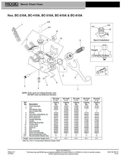 美品 RIDGID リジッド ベンチチェーンバイス 堅牢 メーカー最大サイズ16.9kg