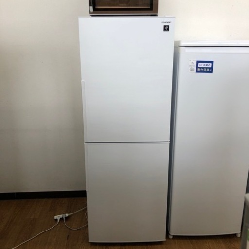 安心の1年保証付！！【SHARP 2ドア冷蔵庫　SJ-PD28G-W 2021年製　280L 125L ヘコミ、ヨゴレ有り】売ります！取りに来れる方限定！