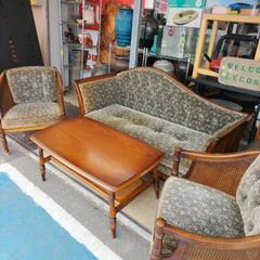 レトロ　テーブル　ソファ　チェア　4点セット