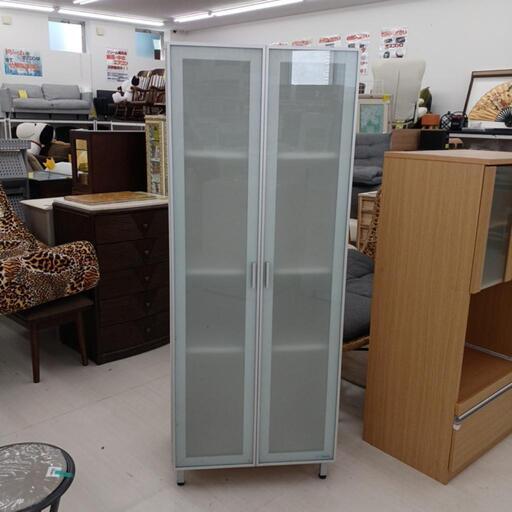 ★ジモティー割あり★2枚扉ｷｯﾁﾝﾎﾞｰﾄﾞ WH 現状販売　高さ(H)150× 幅(W)59× 奥行(D)40cm【joh1513】