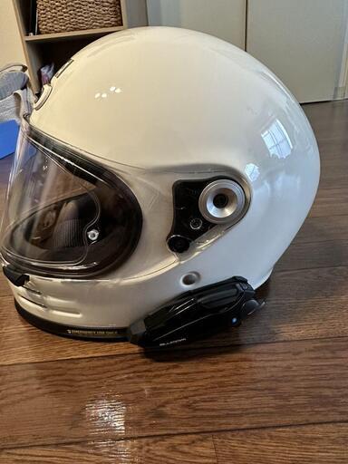 【1回使用のみ】グラムスター　ビーコムsb6x付き57cm Mサイズ　オフホワイト ショウエイ 1回使用のみ】グラムスター ビーコムsb6x付き57cm Mサイズ オフ