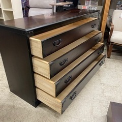 【愛品館 江戸川店 衣類収納】和家具 横長2列4段箪笥 ID：155-020330-007