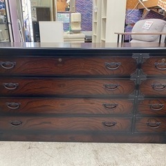 【愛品館 江戸川店 衣類収納】和家具 横長2列4段箪笥 ID：155-020330-007