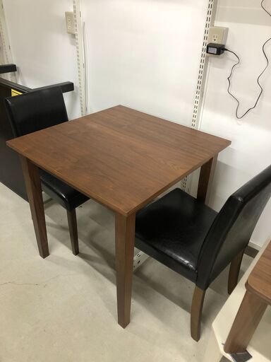 ダイニングセット 2人用 木製 茶 W(幅)75×D(奥行き)75×H(高さ)74cm ※クリーニング済み