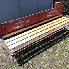 レトロ コカコーラ 木製ベンチ