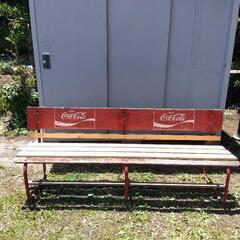 レトロ コカコーラ 木製ベンチ