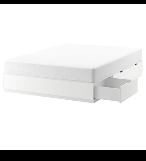 IKEA NORDLIノールドリ ベッドフレーム 収納付き 160×200cm