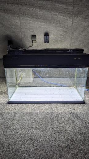 中古90cm曲げガラス水槽セット