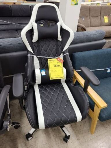 J7069　★未使用品★　LIFELEX　ライフレックス　コーナンオリジナル　レーサーチェア　オゼッラK　ブラック　クリーニング済　【リユースのサカイ柏店】