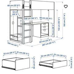 ロフトベッド 【マットレス付き】