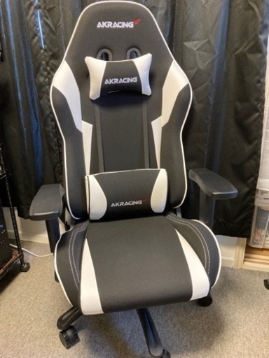 AKRACING ゲーミングチェア デスクチェア ホワイト 白 WOLF ファブリック 美品