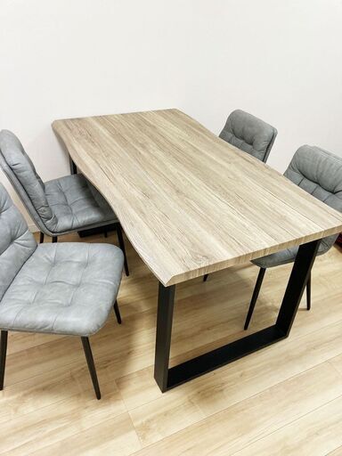 良品 LOWYA ダイニングセット 1400mm 椅子4脚セット EA52
