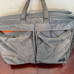 良品】PORTER ポーター/吉田カバン タンカービジネスバッグ シルバーグレー