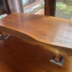 値下げ　日本杉1枚板ローテーブル