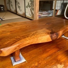 値下げ　日本杉1枚板ローテーブル