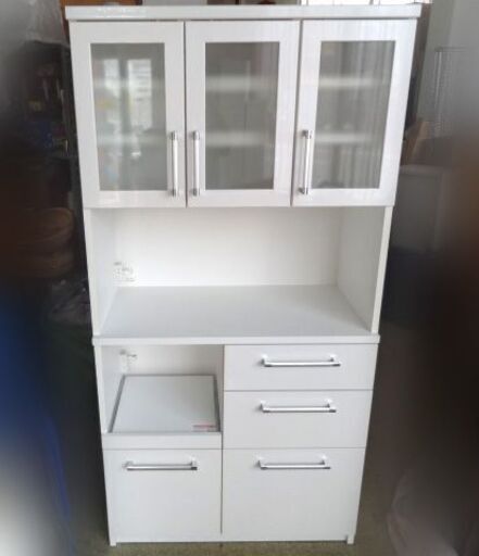 一体型レンジボード レンジ台 キッチン収納 食器棚 キッチンボード☆札幌市白石区/店頭お引取り歓迎【自社配送は札幌市内限定】倉庫