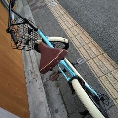 SAKURA[サクラ]20吋コンパクト自転車 外装6段/LEDオート(ライトブルーXアイボリー)