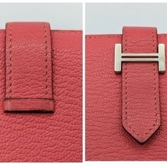 a0607505 エルメス HERMES べアン コンパクト 二つ折り財布 シェーブルピンク A刻印 アクセサリー ブランド 中古品 