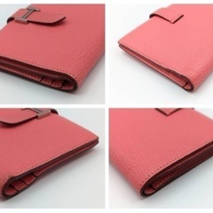 a0607505 エルメス HERMES べアン コンパクト 二つ折り財布 シェーブルピンク A刻印 アクセサリー ブランド 中古品 