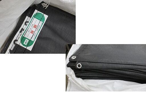 未使用保管品 1.8M×7.2M メッシュシート 10枚入 飛散防止 ブラック  