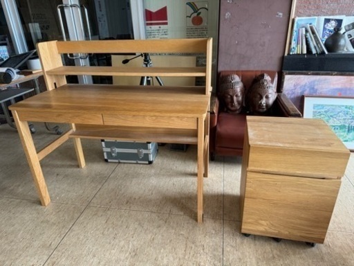 無印良品学習机キャビネットワゴンセット 無印良品 デスクキャビネット