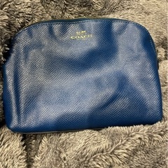 COACH  ポーチ　青　メイクポーチ