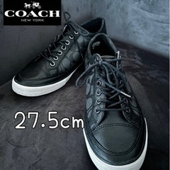 【coach】シグネチャーレザースニーカー 革靴27.5cm【コーチ】