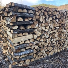 ナラ乾燥薪40cm中割り軽トラック一杯分(焚き付けサービス付き)