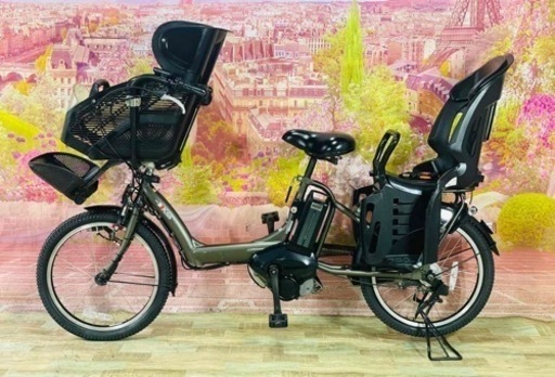 ❹0233ヤマハ3人乗り20インチ子供乗せ電動アシスト自転車