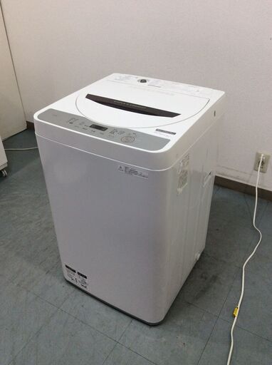 （7/24受渡済）JT9002【SHARP/シャープ 5.5㎏洗濯機】2018年製 ES-GE5B 家電 洗濯 簡易乾燥付