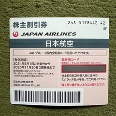 JAL株主割引券2枚50%OFFチケット
