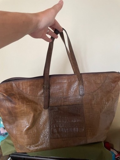 クロコダイル　ボストンバッグ　革　中古　バッグ　ビンテージ　メンズ