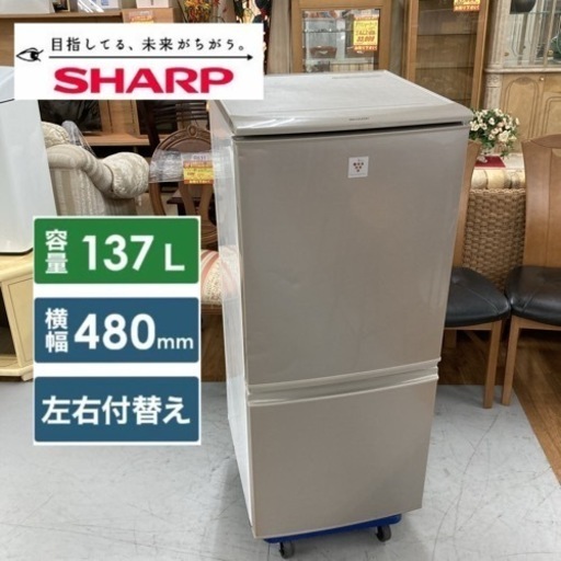 S183 ⭐ SHARP 2ドア冷蔵庫（137L 右開き）14年製 SJ-PD14Y ⭐ 動作確認済 ⭐ クリーニング済